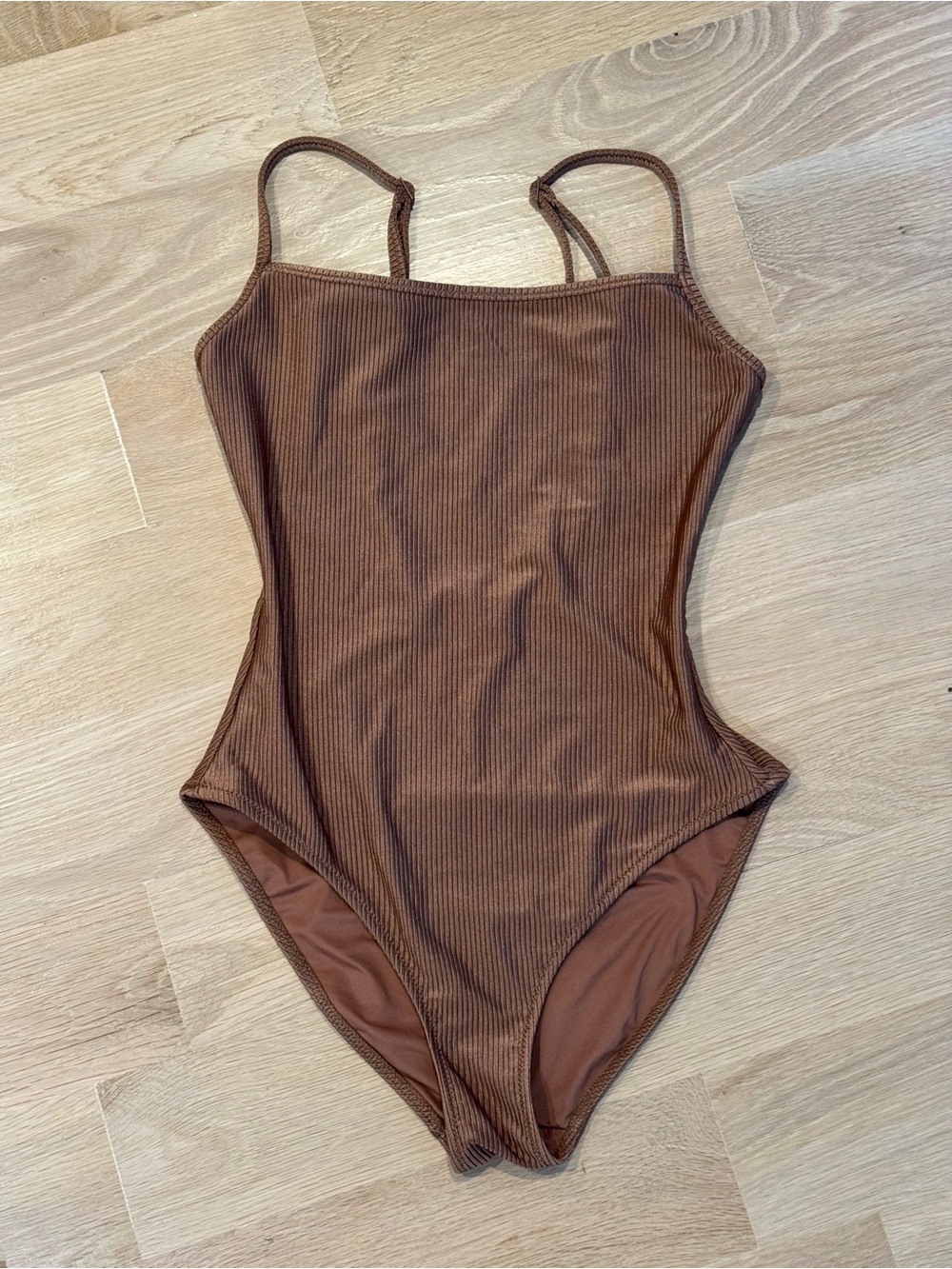 Aerie Shine Rib Scoop Full Coverage One Piece Swimsuit Smal
